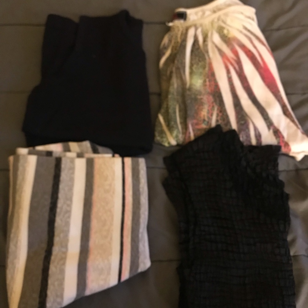Mixed Women's Tops (various brands) - Black, Cream, Multicolor size small 6